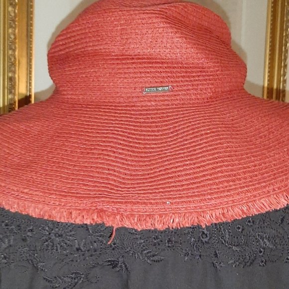 Vintage Bijoux Terner Red straw sun hat - Picture 1 of 4